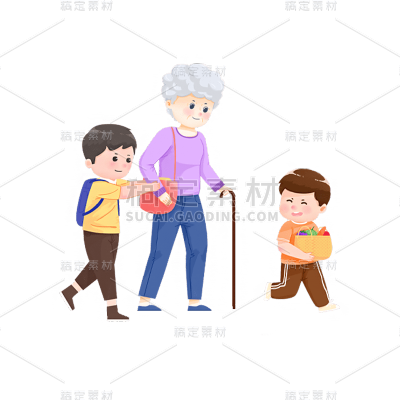卡通感学雷锋日男性元素贴纸