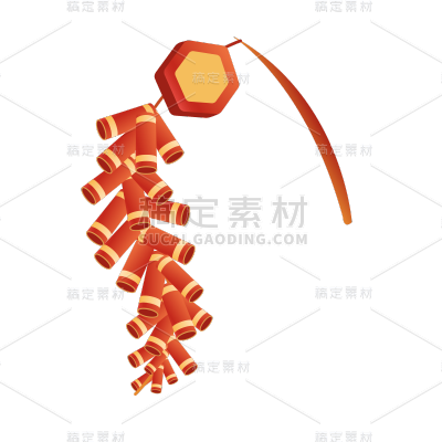 卡通感春节鞭炮元素贴纸