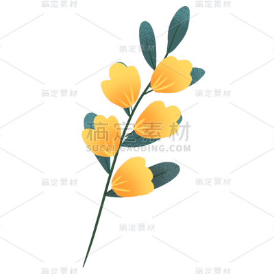 卡通感鲜花元素贴纸