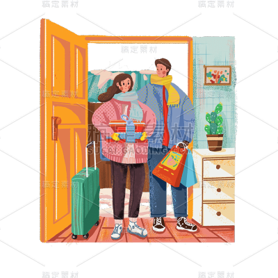卡通感春节-回娘家
