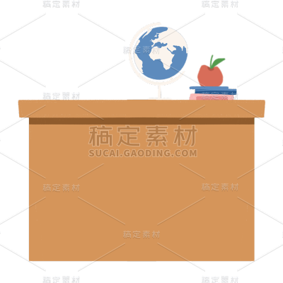 卡通感教育行业桌子元素
