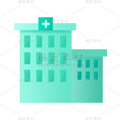 卡通感医疗房子元素