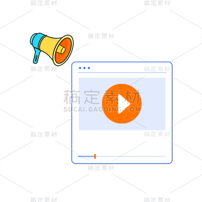 卡通感教育行喇叭元素