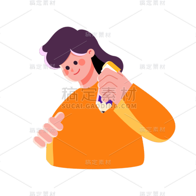 卡通感教育培训女生元素贴纸