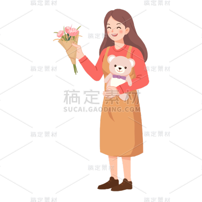 卡通感母亲节女人元素贴纸