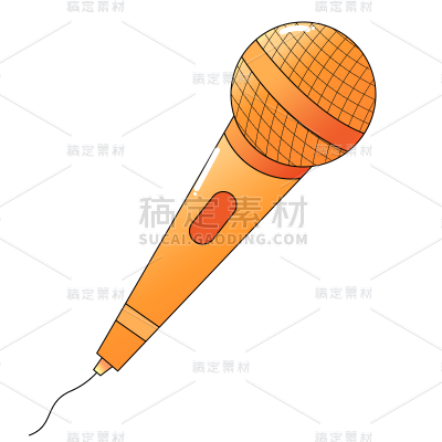 卡通感文体娱乐麦克风元素 
