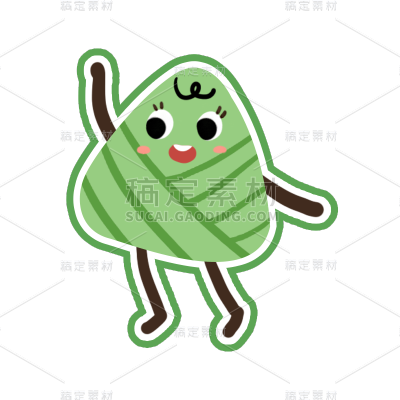 卡通感端午节粽子元素贴纸