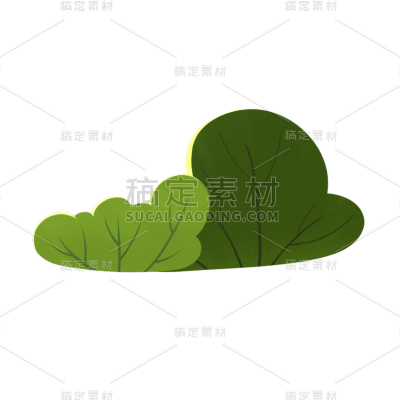 草丛元素卡通贴纸