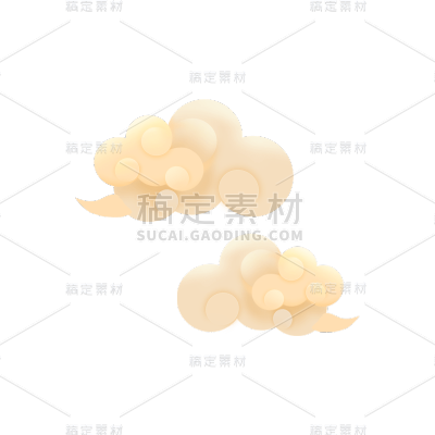卡通感春节云朵元素贴纸