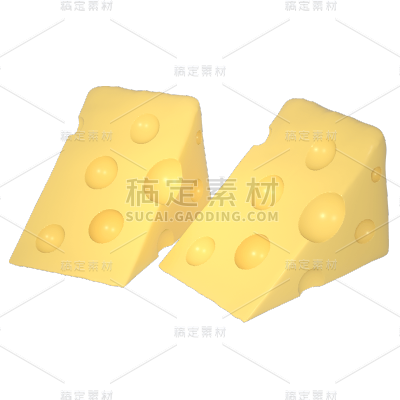 C4D卡通奶酪新潮贴纸
