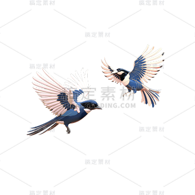 七夕情人节国潮喜鹊