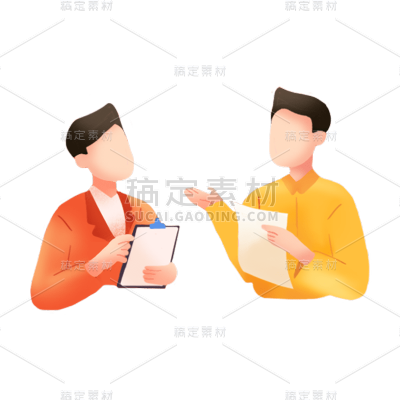 卡通感金融行业人物元素