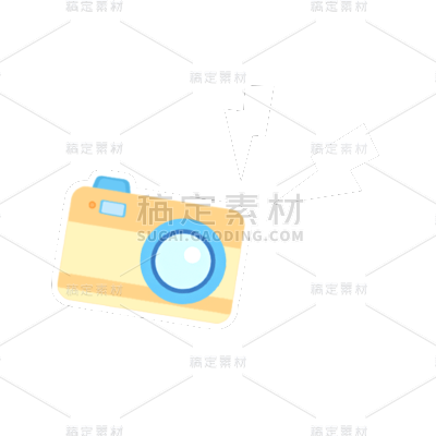 可爱清新相机插画元素贴纸