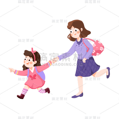 卡通感教育行人物元素
