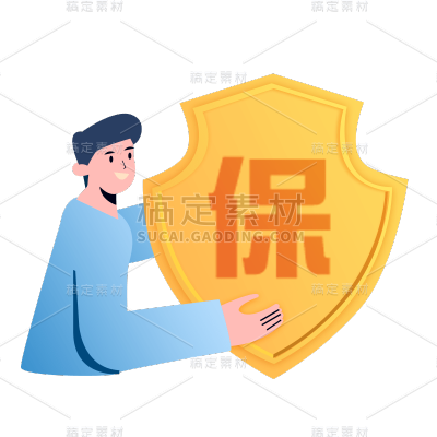 卡通感金融行业人物元素