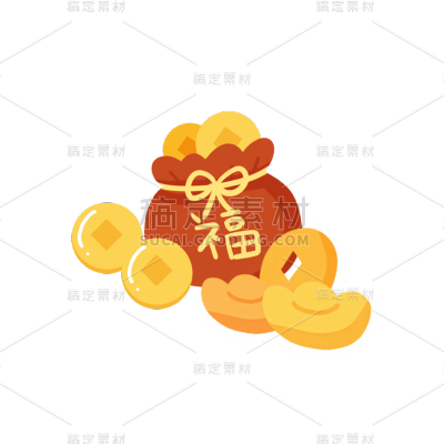 中国风春节福袋元素贴纸