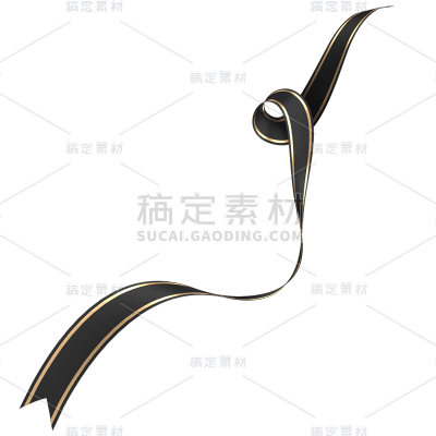 C4D-3D立体黑金元素-丝带7