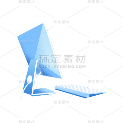 卡通感金融行业电脑元素
