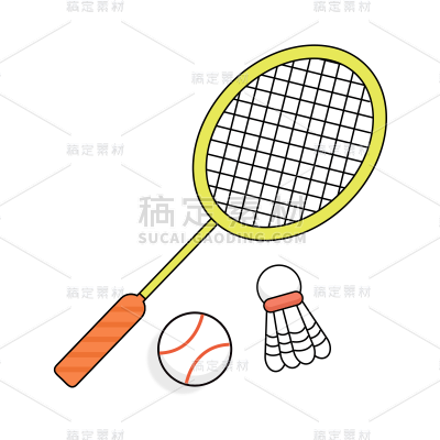 卡通感教育培训羽毛球元素