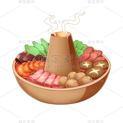 中国风火锅元素贴纸