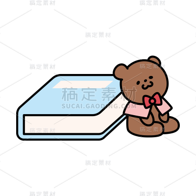 卡通感教育培训玩具熊元素贴纸