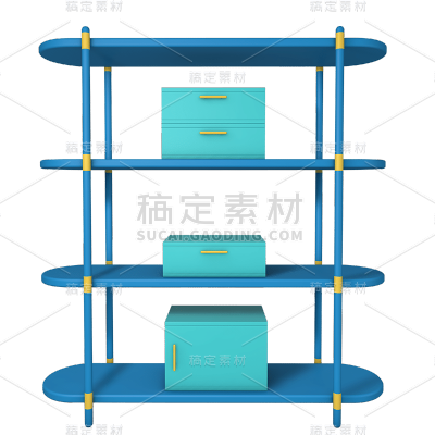 C4D-家居生活摆件贴纸-架子