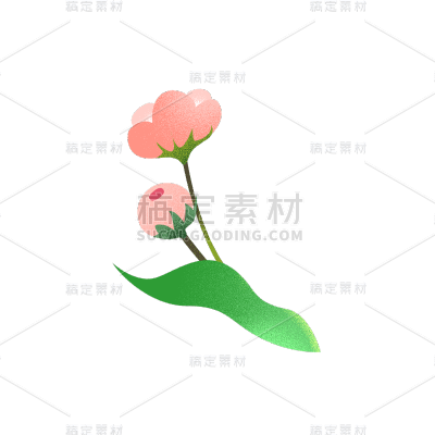 卡通感鲜花元素贴纸