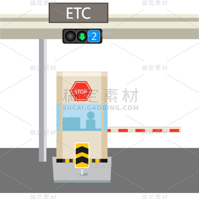 扁平风交通场景高速收费站ETC元素