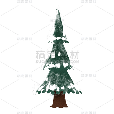 卡通感树元素贴纸
