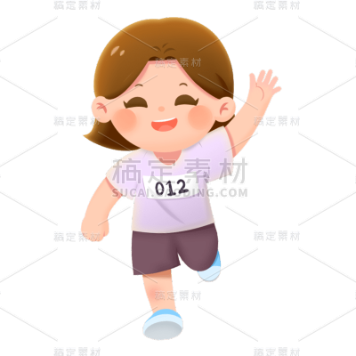 卡通感教育培训女孩元素贴纸