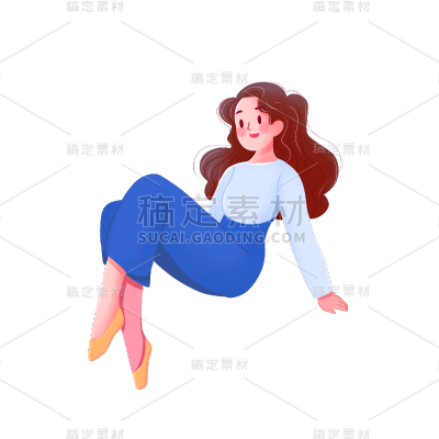 卡通感教育女生行业元素贴纸