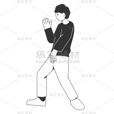 卡通感青年节男生元素贴纸