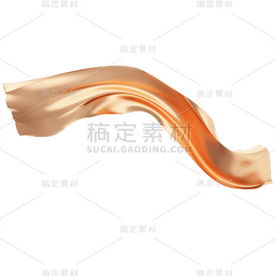 C4D-3D立体鎏金飘带装饰贴纸8