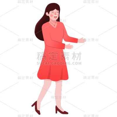 卡通感妇女节女人元素贴纸