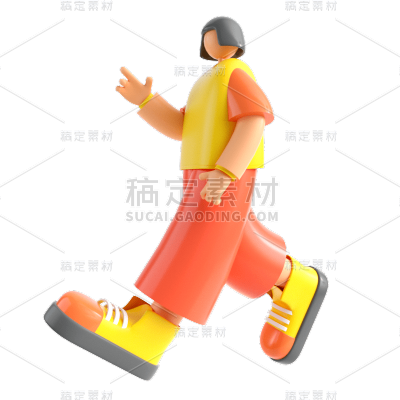 C4D人物插画素材贴纸