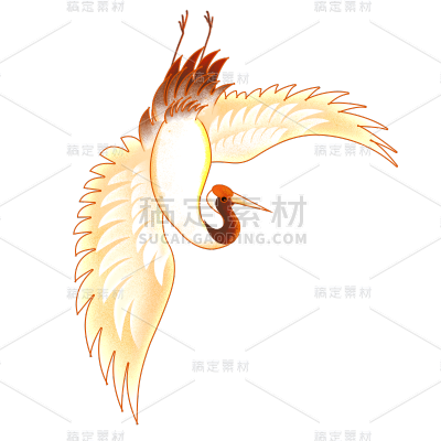 中国风重阳节丹顶鹤元素贴纸