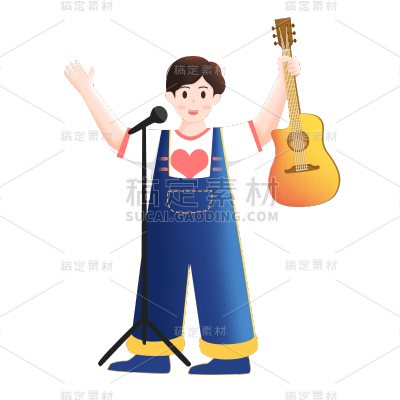 卡通感教育行业男生元素贴纸