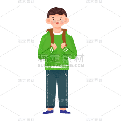 卡通感春节男孩元素贴纸