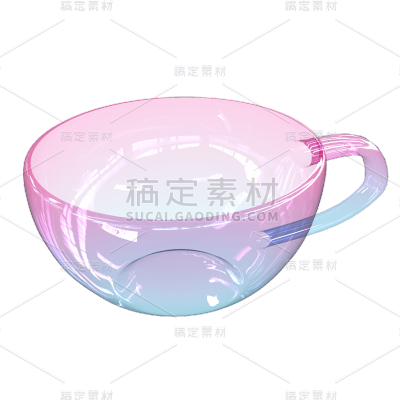 C4D-3D立体酸性风元素-杯子