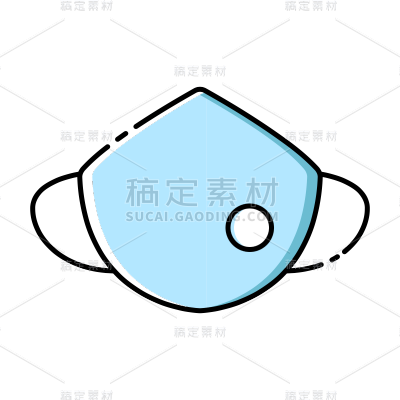 手绘-医疗元素贴纸SVG-口罩