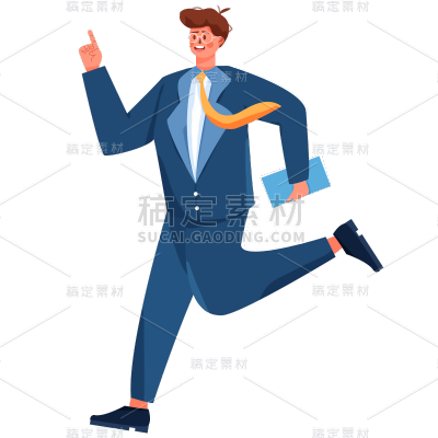 卡通感金融行业人物元素