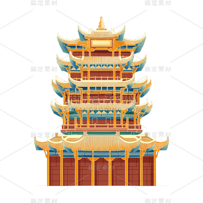 卡通感IT互联网行业塔元素