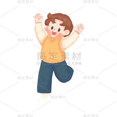 卡通感儿童节男生元素贴纸