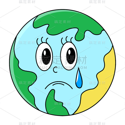 卡通感世界地球日地球元素贴纸