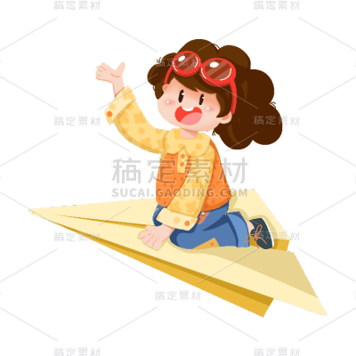 卡通感儿童节女生元素贴纸