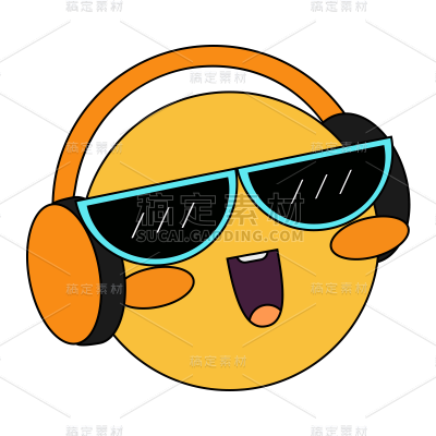 卡通感文体娱乐墨镜元素 
