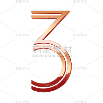 金属质感数字元素-3