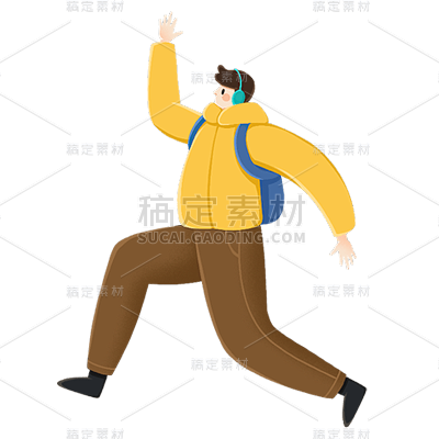 卡通感教育男人行业元素贴纸