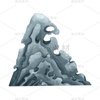 中国风石头元素贴纸