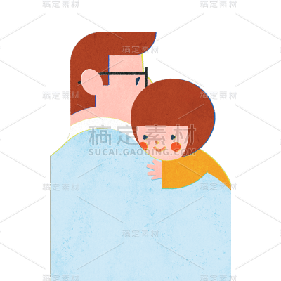 父亲节通用插画人物元素